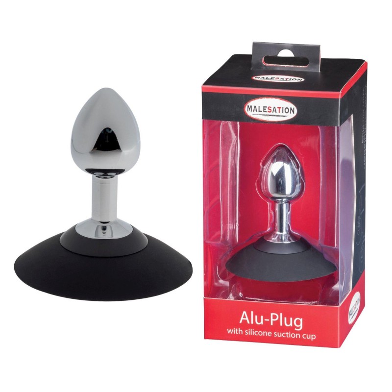 MALESATION Alu-Plug with suction cup small, chrome